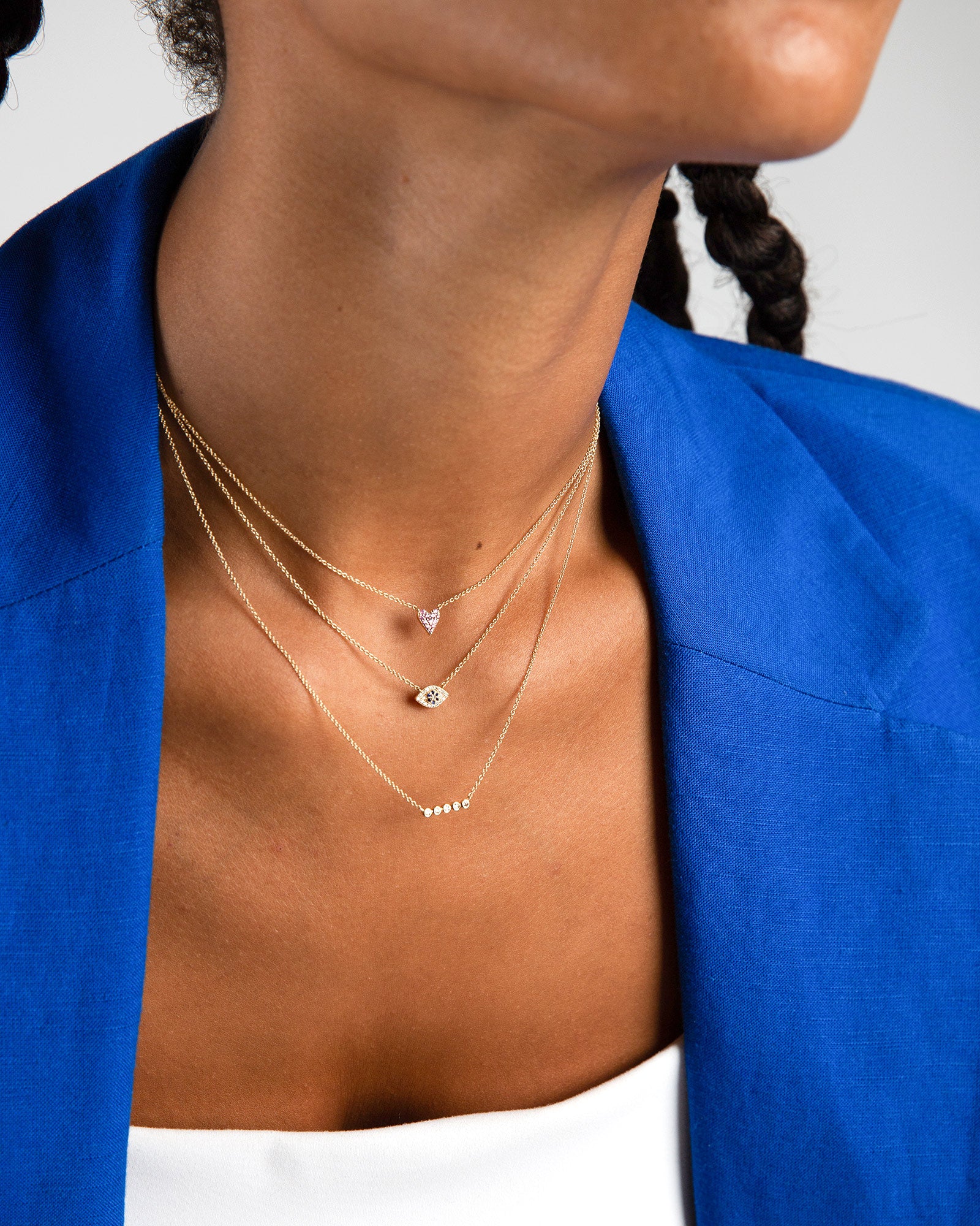 Goldhive-Evil Eye Pavé Diamond Necklace-Blue Ruby Jewellery-Vancouver Canada