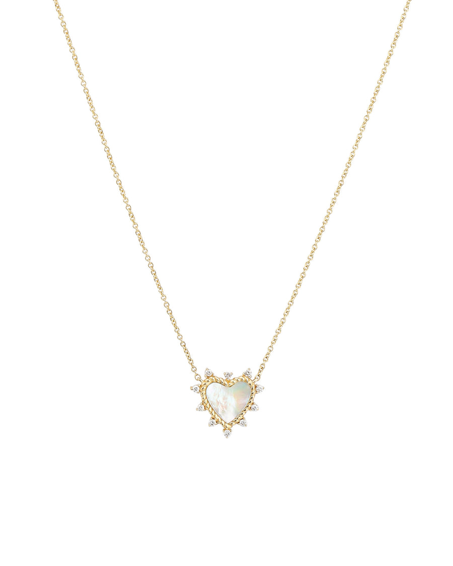 Spike Heart Necklace 14k Yellow Gold, Diamond