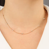 Goldhive-Nine Diamond Station Necklace-Blue Ruby Jewellery-Vancouver Canada