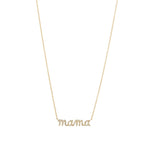 Goldhive-Pavé Mama Script Necklace-Necklaces-14k Yellow Gold, Diamond-Blue Ruby Jewellery-Vancouver Canada