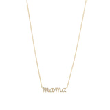 Goldhive-Pavé Mama Script Necklace-Necklaces-14k Yellow Gold, Diamond-Blue Ruby Jewellery-Vancouver Canada