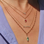 Goldhive-Pavé Mama Script Necklace-Necklaces-14k Yellow Gold, Diamond-Blue Ruby Jewellery-Vancouver Canada