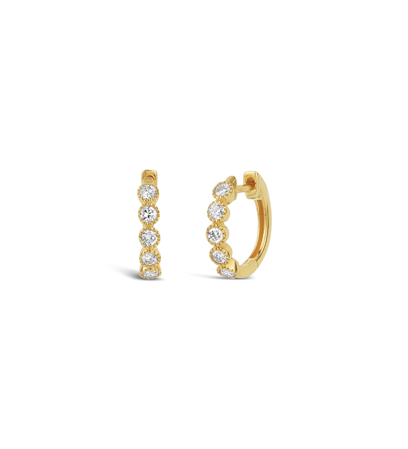 Miligree Huggies | 13mm 14k Yellow Gold