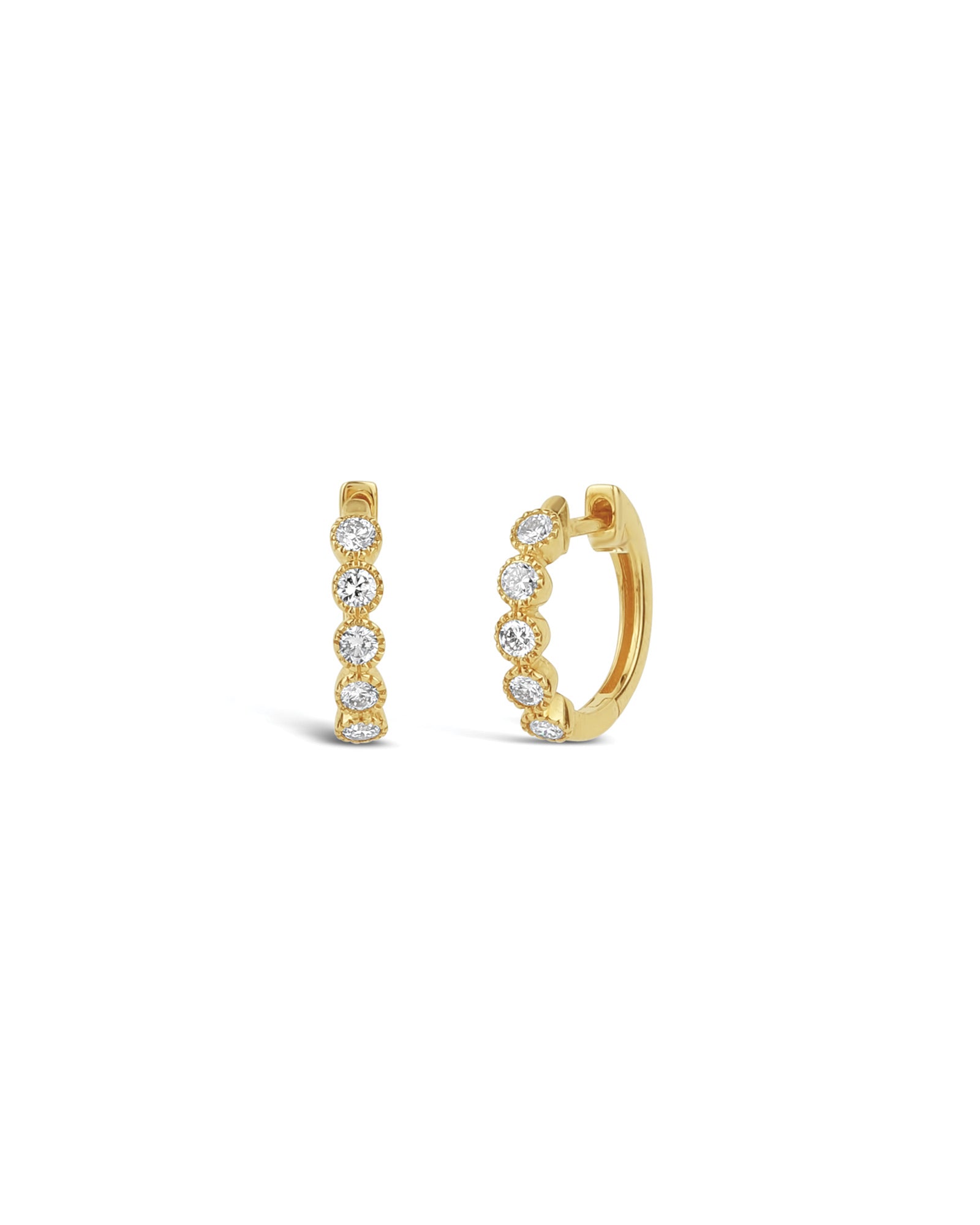 Miligree Huggies | 13mm 14k Yellow Gold