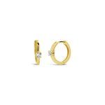 One Diamond Huggies | 10mm 14k Yellow Gold