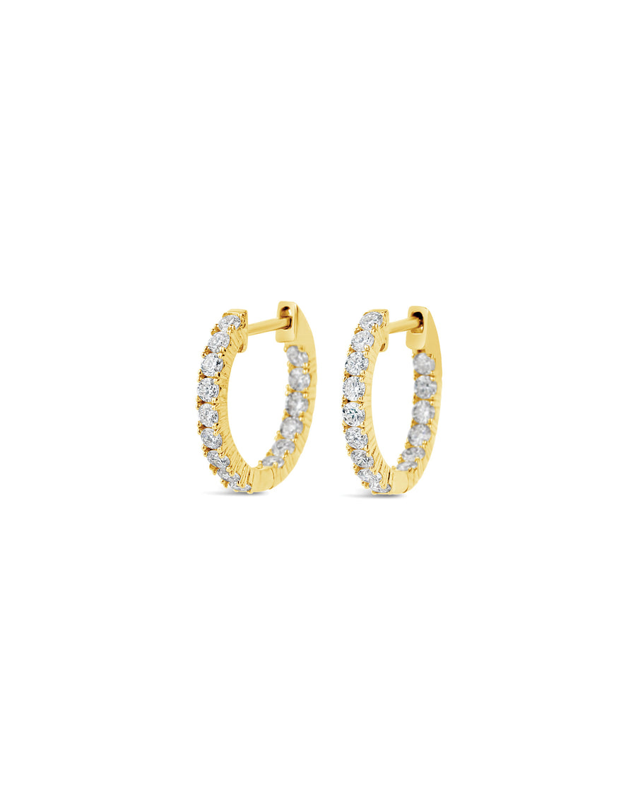 Diamond Prong Huggies 14k Yellow Gold