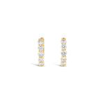 Prong Diamond Huggies 14k Yellow Gold