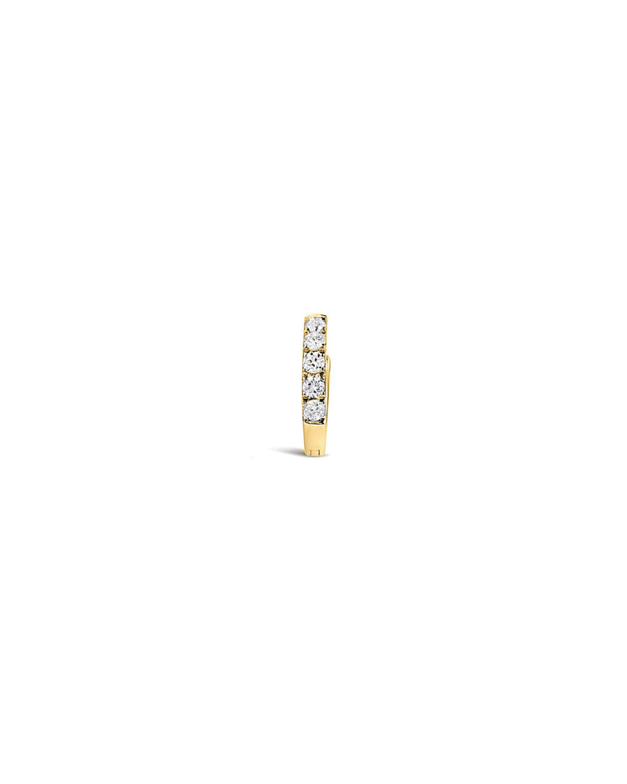 Goldhive-Diamond Huggie | 9mm-Earrings-14k Yellow Gold, Diamond-Blue Ruby Jewellery-Vancouver Canada