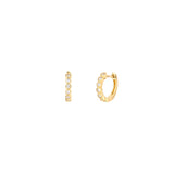 Bezel Huggies | 13mm 14k Yellow Gold, Diamond