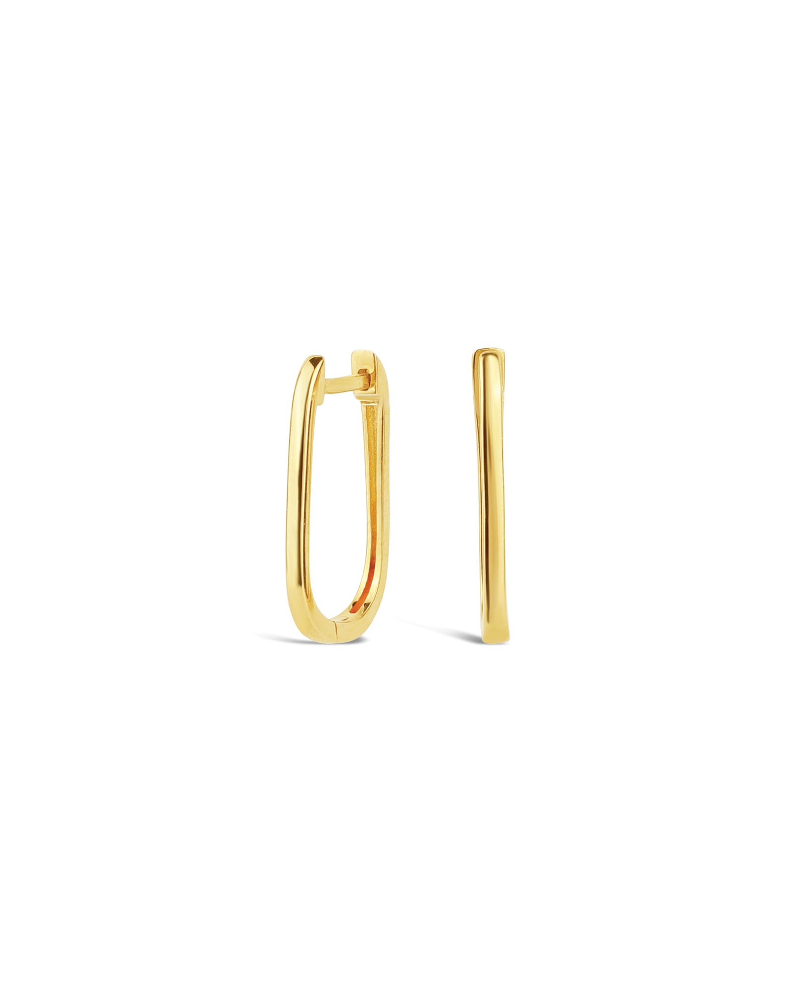 Oval Link Huggies 14k Yellow Gold