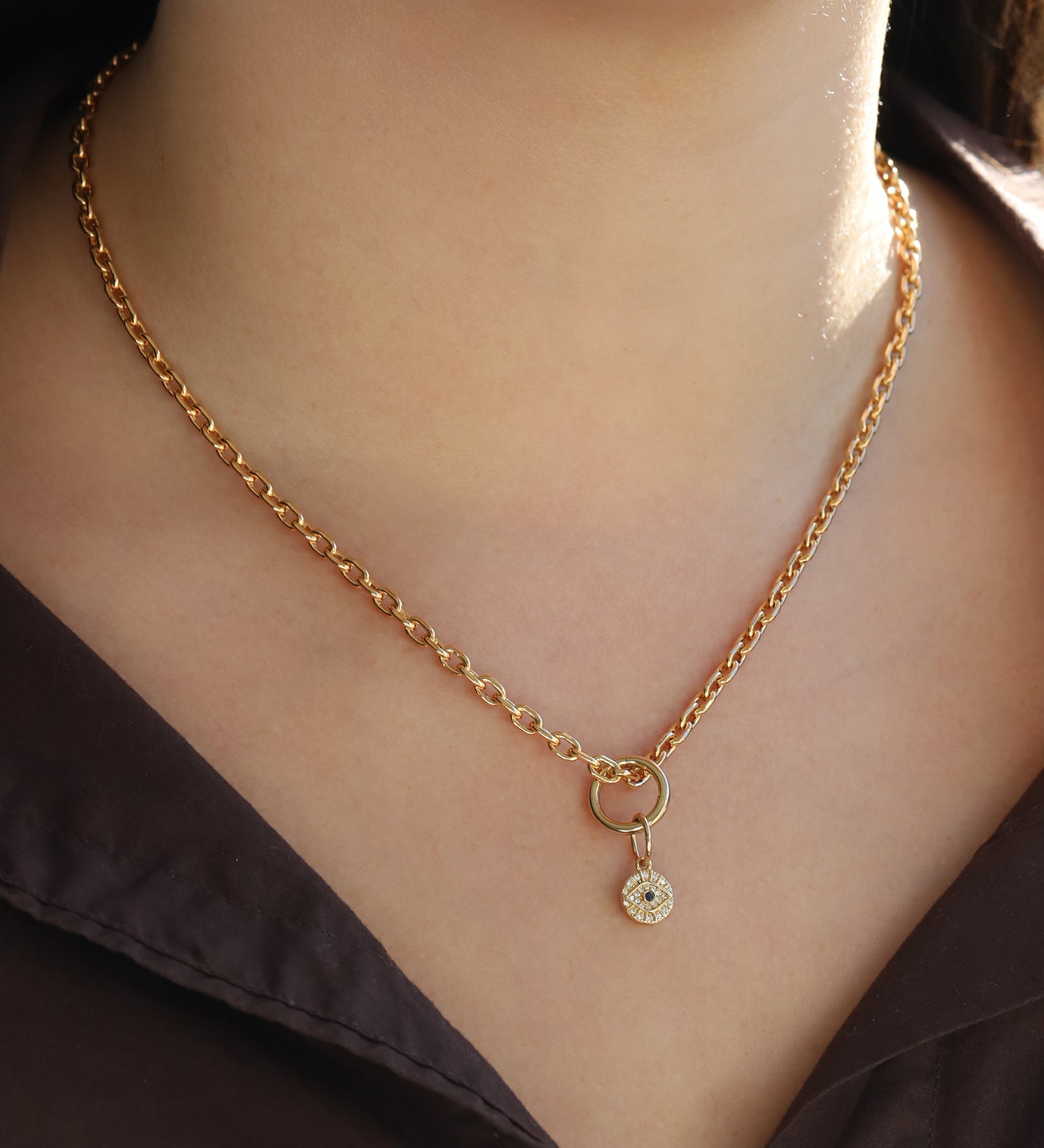 Goldhive-Round Charm Connector-Necklaces-Blue Ruby Jewellery-Vancouver Canada