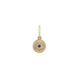 Goldhive-Evil Eye Diamond Disc Charm-Necklaces-14k Yellow Gold, Diamond, Sapphire-Blue Ruby Jewellery-Vancouver Canada