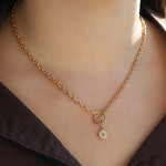 Goldhive-Evil Eye Diamond Disc Charm-Necklaces-Blue Ruby Jewellery-Vancouver Canada