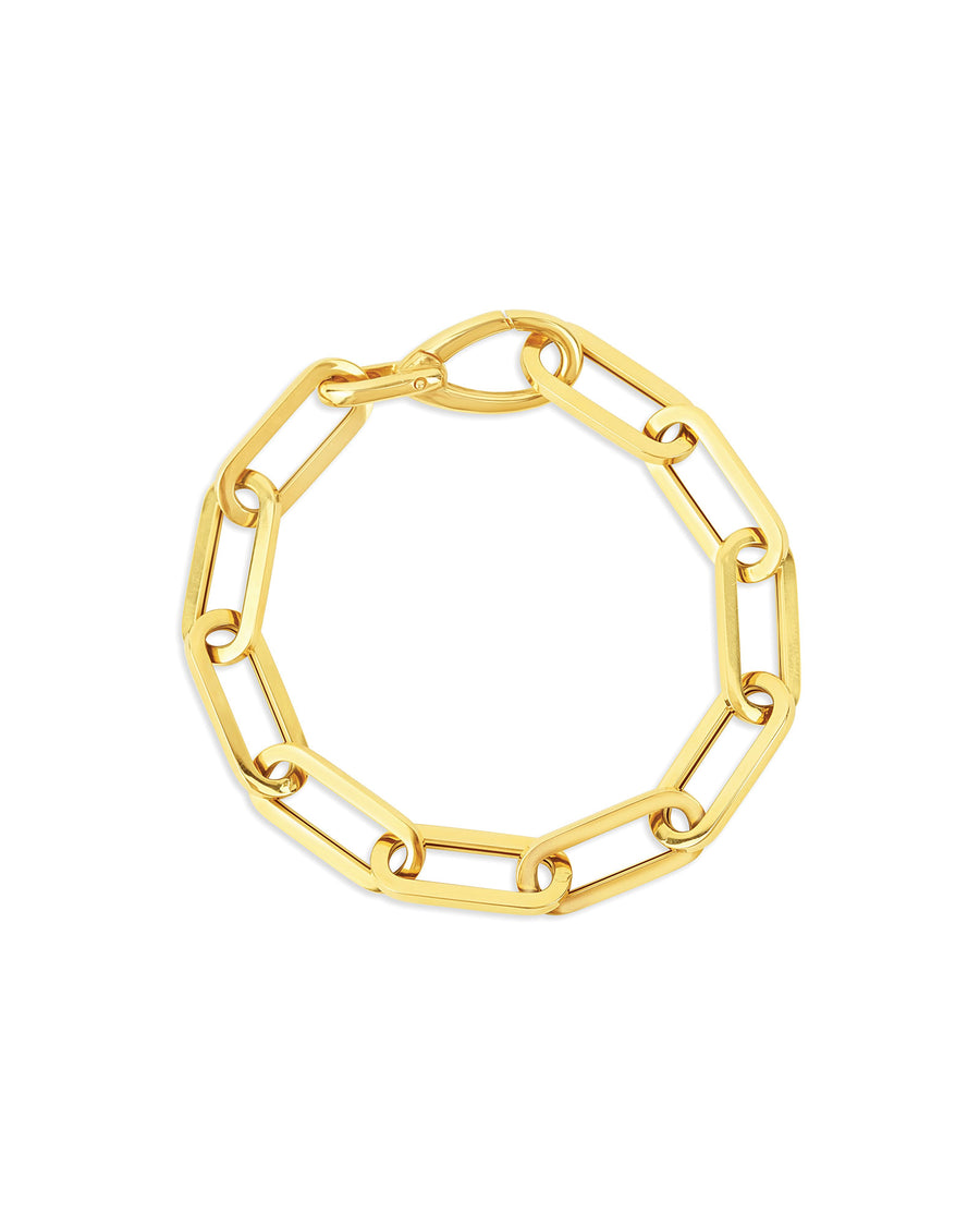 Extra Large Paperclip Bracelet 14k Yellow Gold