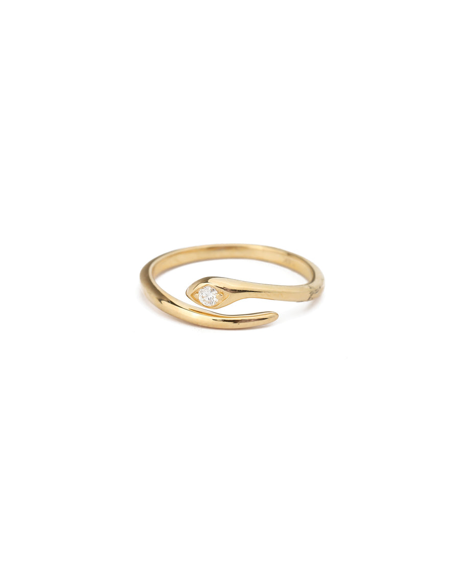 Snake Wrap Ring 14k Yellow Gold, Diamond / 7