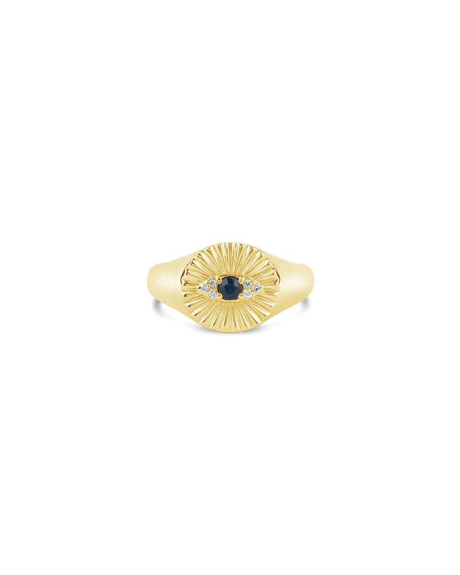 Evil Eye Signet Ring 14k Yellow Gold / 3.5