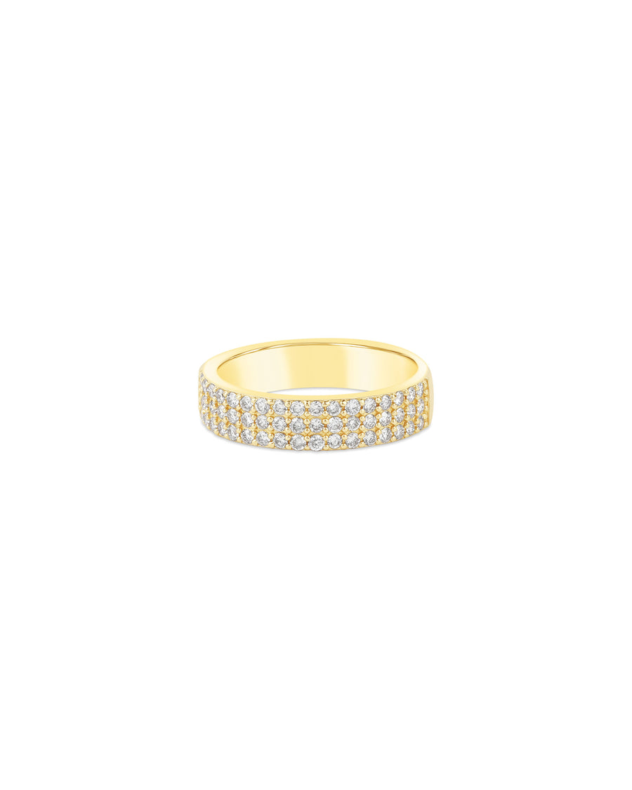 Half Pave Eternity Ring 14k Yellow Gold / 4