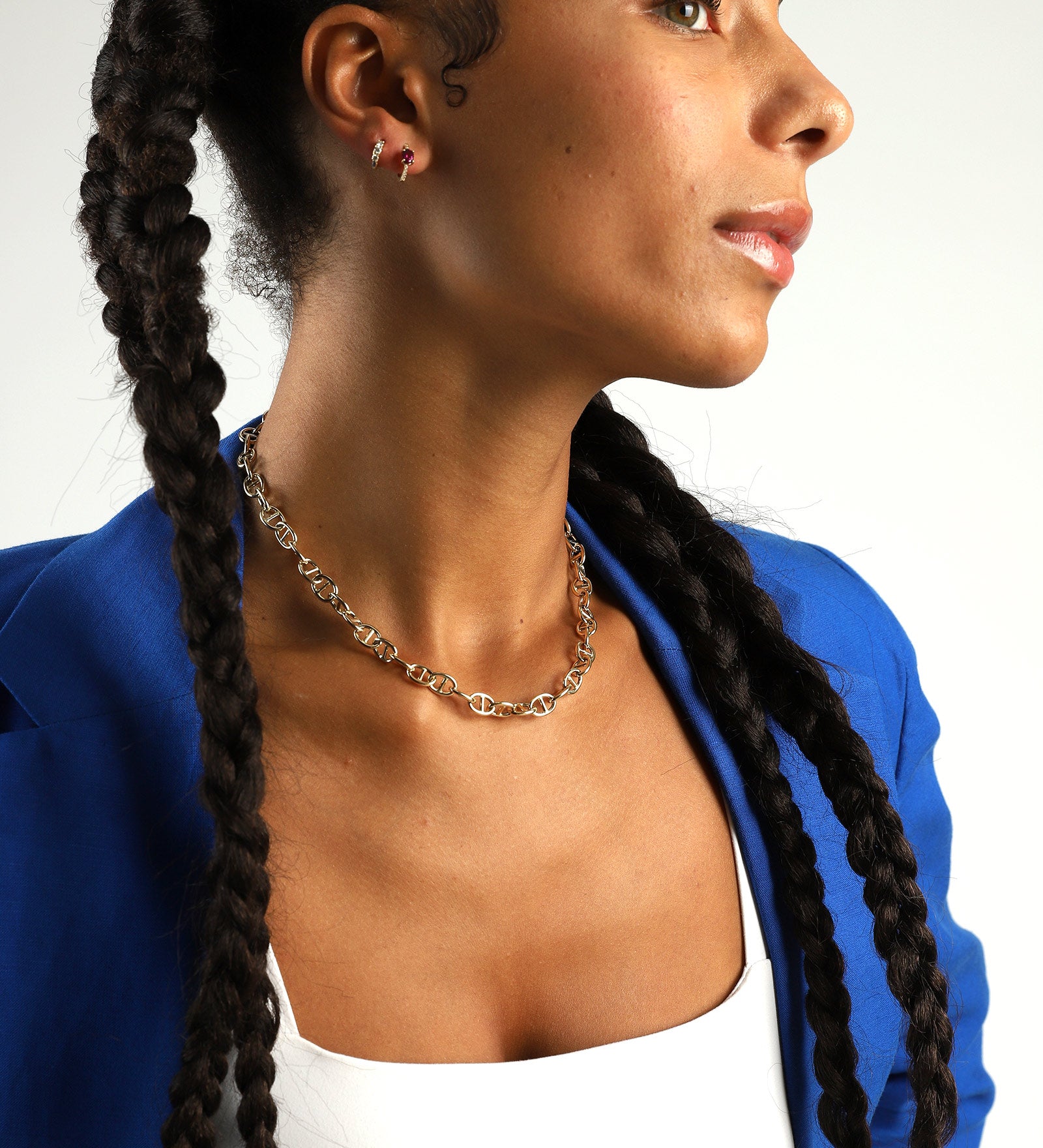 H Link Necklace 14k Yellow Gold