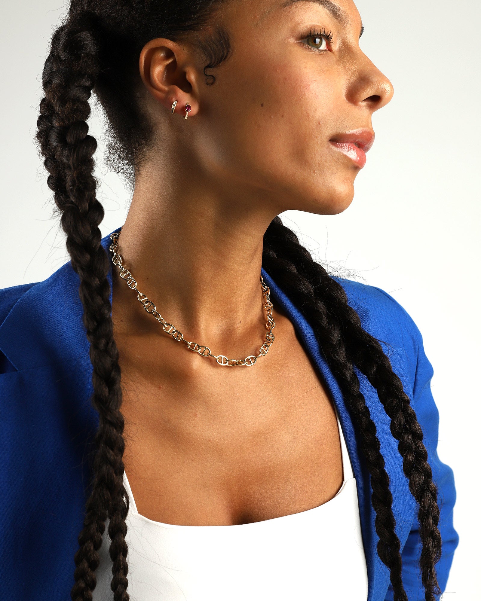 H Link Necklace 14k Yellow Gold