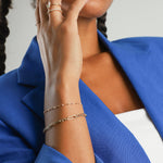 Paperclip Ring Chain Bracelet 14k Yellow Gold