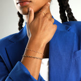 Paperclip Ring Chain Bracelet 14k Yellow Gold
