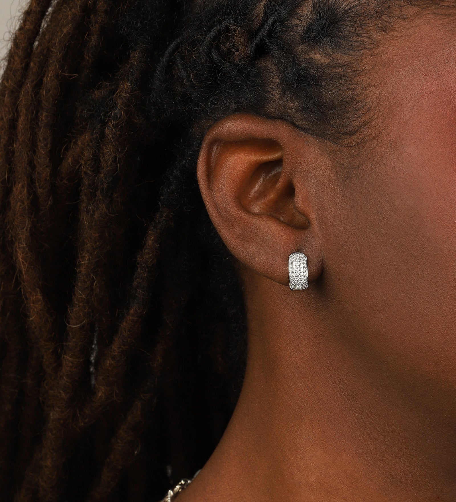 Goldhive-5 Row Pavé Huggies-Earrings-Blue Ruby Jewellery-Vancouver Canada