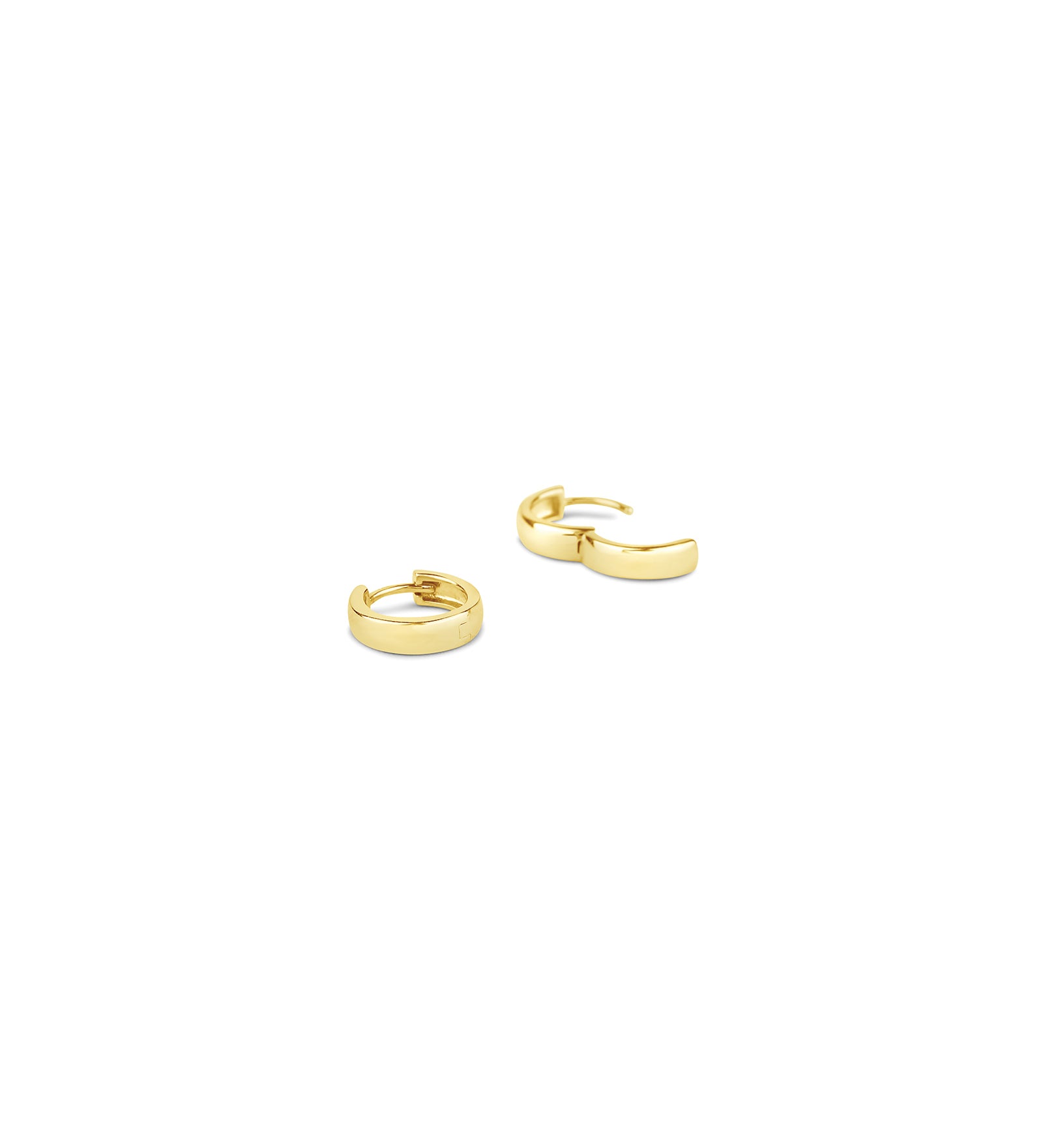 Goldhive-Rounded Huggies | 3mm-Earrings-14k Yellow Gold-Blue Ruby Jewellery-Vancouver Canada