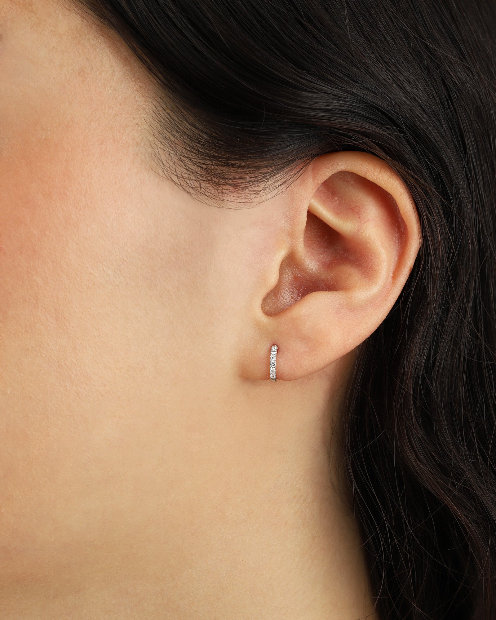 Goldhive-Diamond Huggie | 9mm-Earrings-Blue Ruby Jewellery-Vancouver Canada