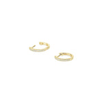 Pave Diamond Huggies 14k Yellow Gold