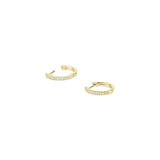 Pave Diamond Huggies 14k Yellow Gold
