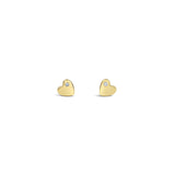 1 Diamond Heart Studs 14k Yellow Gold, Diamond