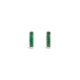 2 Row Emerald Huggies | 12mm 14k Yellow Gold, Emerald
