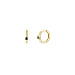 1 Diamond Huggies | 13mm 14k Yellow Gold, Black Diamond