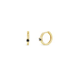 1 Diamond Huggies | 13mm 14k Yellow Gold, Black Diamond