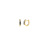 Goldhive-Three Black Diamond Huggies | 11mm-Earrings-Blue Ruby Jewellery-Vancouver Canada