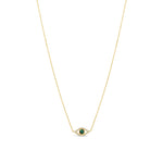 Evil Eye Necklace 14k Yellow Gold, Diamond