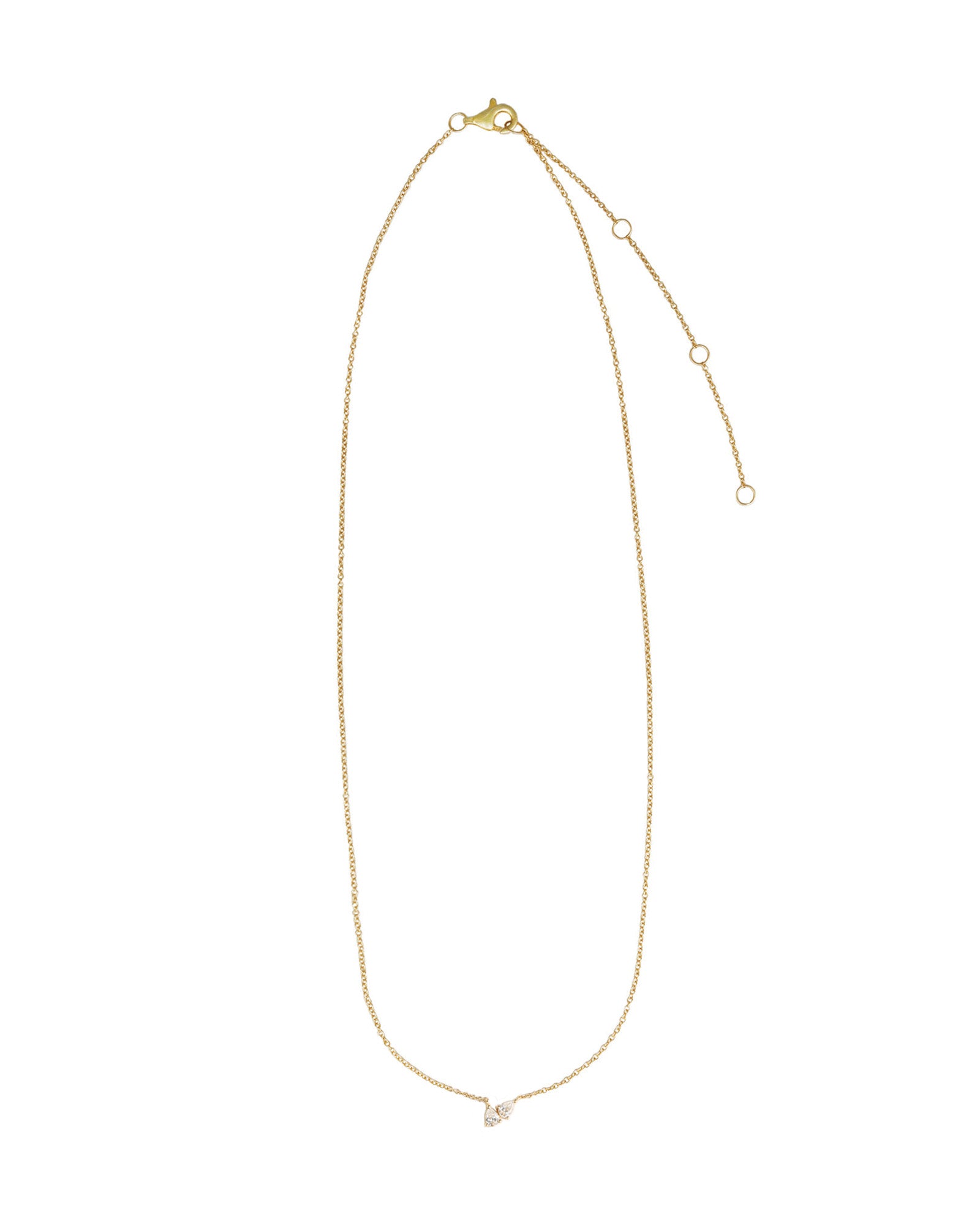 Goldhive-Double Teardrop Diamond Necklace-Necklaces-Blue Ruby Jewellery-Vancouver Canada
