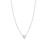 Open Heart Diamond Necklace 14k White Gold