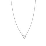 Open Heart Diamond Necklace 14k White Gold