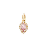 Goldhive-Mini Pink Sapphire Halo Charm-Necklaces-14k Yellow Gold, Diamond, Pink Sapphire-Blue Ruby Jewellery-Vancouver Canada