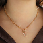 Goldhive-Mini Pink Sapphire Halo Charm-Necklaces-Blue Ruby Jewellery-Vancouver Canada