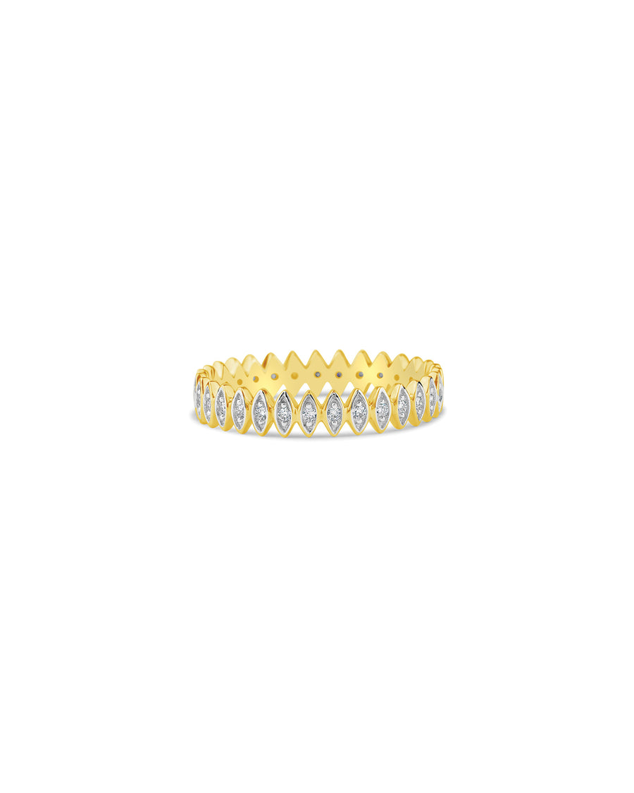 Horizontal Marquise Ring 14k Yellow Gold, Diamond / 7.25