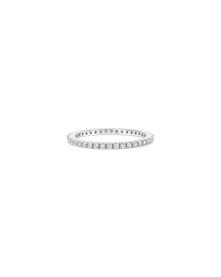 Wide Pave Eternity Ring 14k White Gold, Diamond / 6