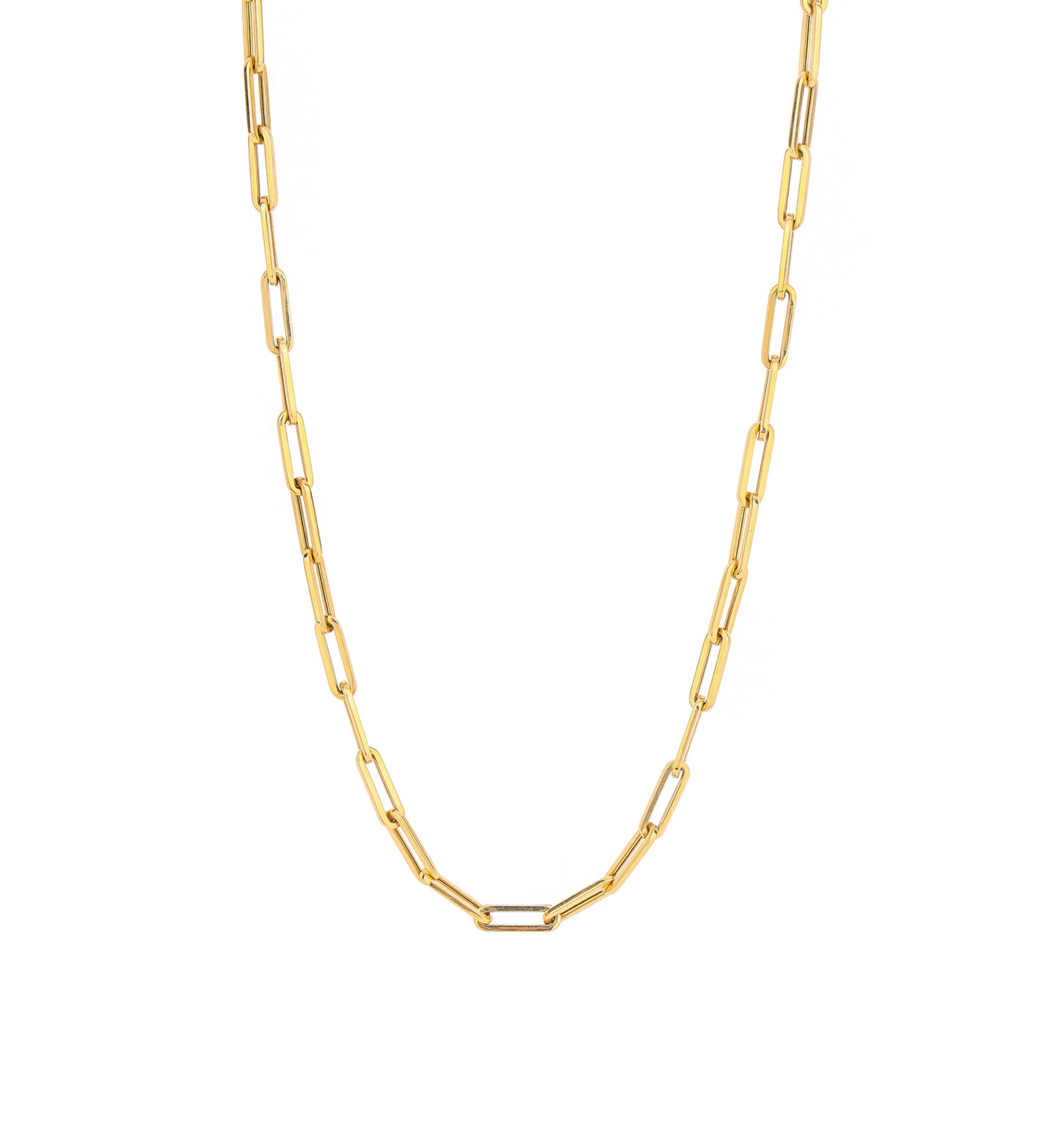 Large Paperclip Chain Necklace 14k Yellow Gold / 18"