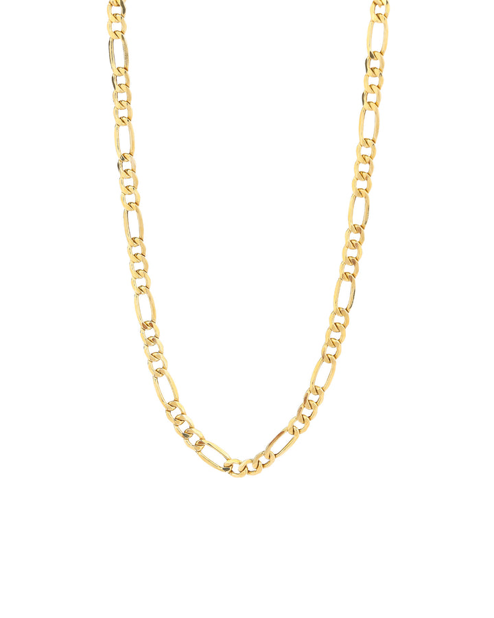 XL Figaro Chain Necklace 14k Yellow Gold / 16"