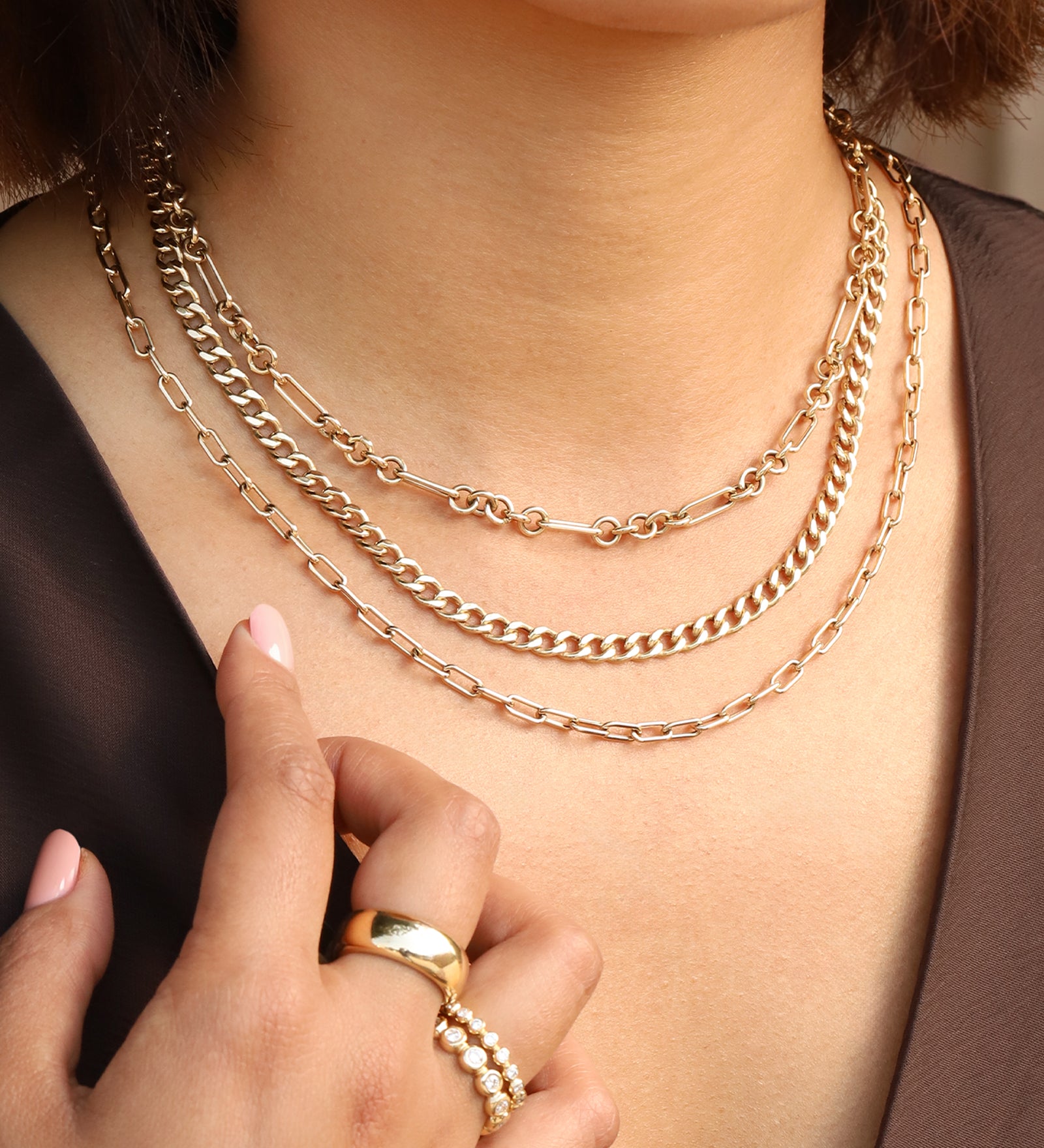 Goldhive-Large Curb Chain Necklace-Necklaces-Blue Ruby Jewellery-Vancouver Canada