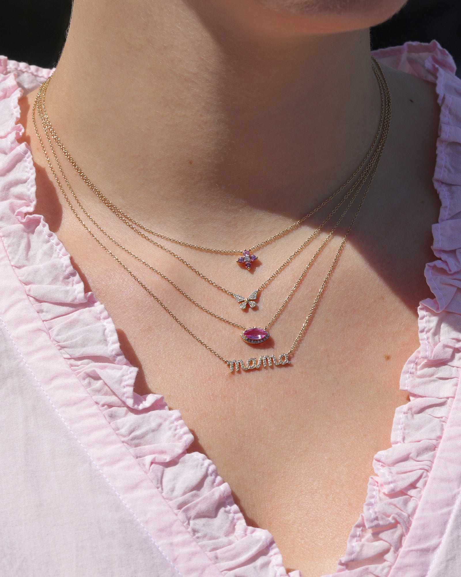 Goldhive-Medium Butterfly Pavé Necklace-Necklaces-Blue Ruby Jewellery-Vancouver Canada