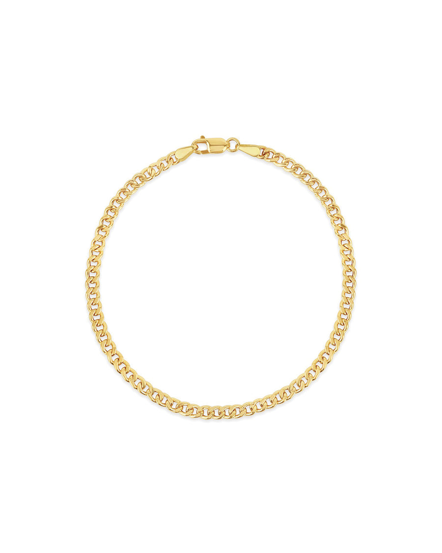Small Curb Chain Bracelet 14k Yellow Gold / 8"