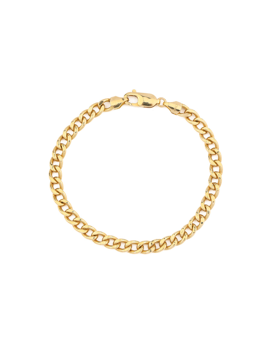 Large Curb Chain Bracelet 14k Yellow Gold / 7"