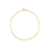 Small Paperclip Chain Bracelet 14k Yellow Gold